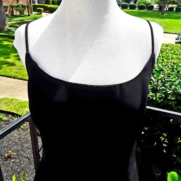 JESSICA HOWARD Black Cocktail Scallop Lace Spaghetti Strap Dress SZ 12 - Vtg - Picture 5 of 8